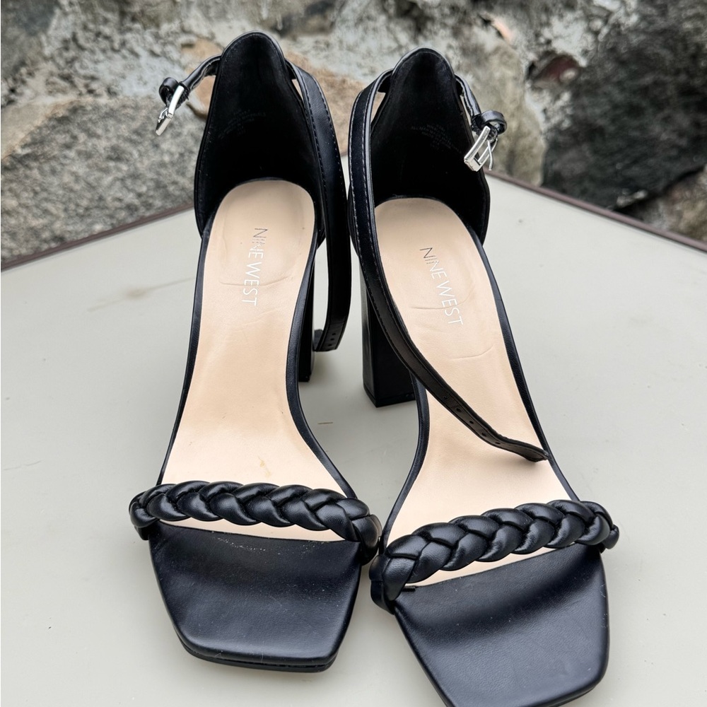 Nine West Black Braided Heels
